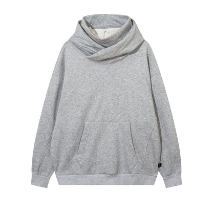 Solid Color With Fur Turtleneck Hooded Sweater For Men