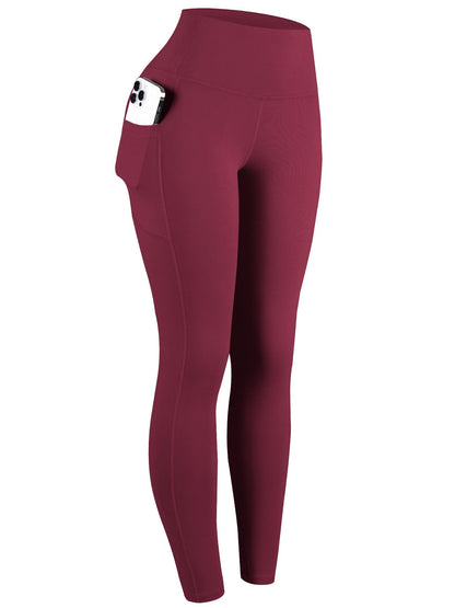 Solid-color Side-pocket Running And Yoga Pants With A Bare-feel Fit