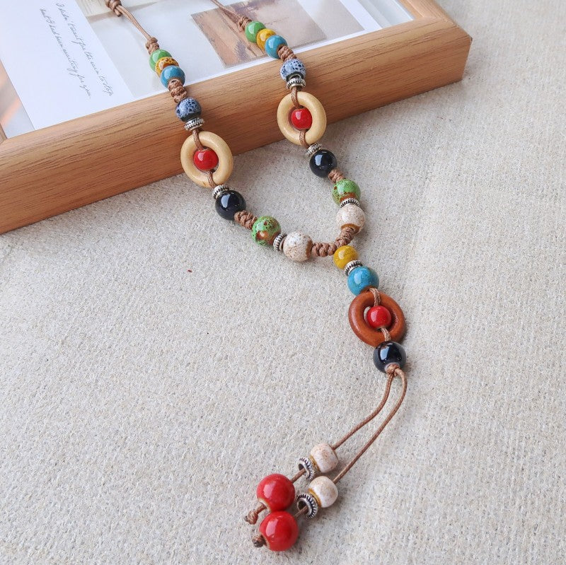 Vintage Ethnic-Style Ceramic Necklace For Women