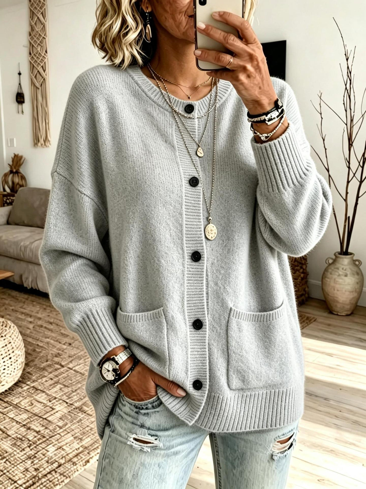 Women's Knitted Cardigan Sweater