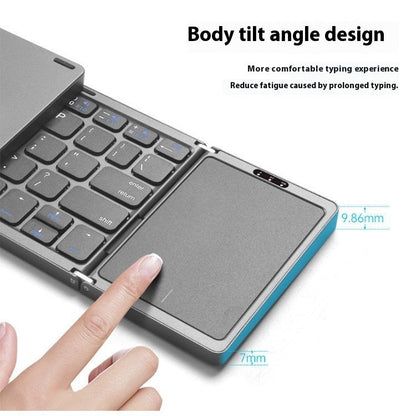 Three Folding Wireless Bluetooth Keyboard Touch Pad Mobile Phone Tablet Notebook Portable Folding Keyboard