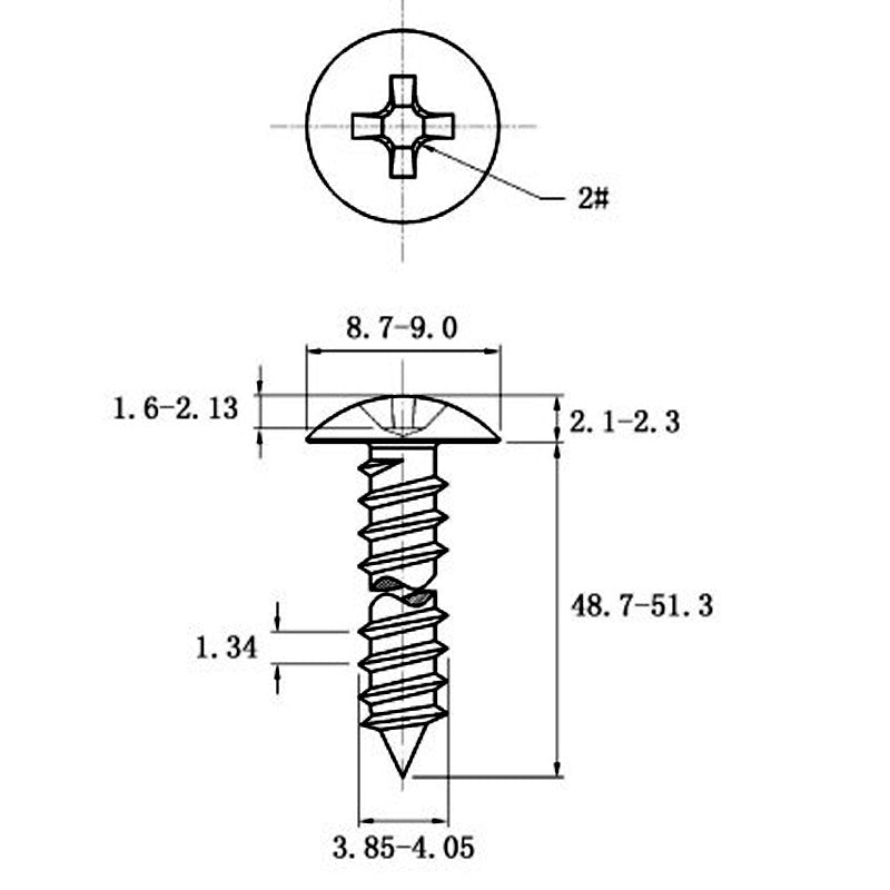 Stainless Steel Cross Big Head Self-tapping Screw Mushroom-shaped Haircut Round Head