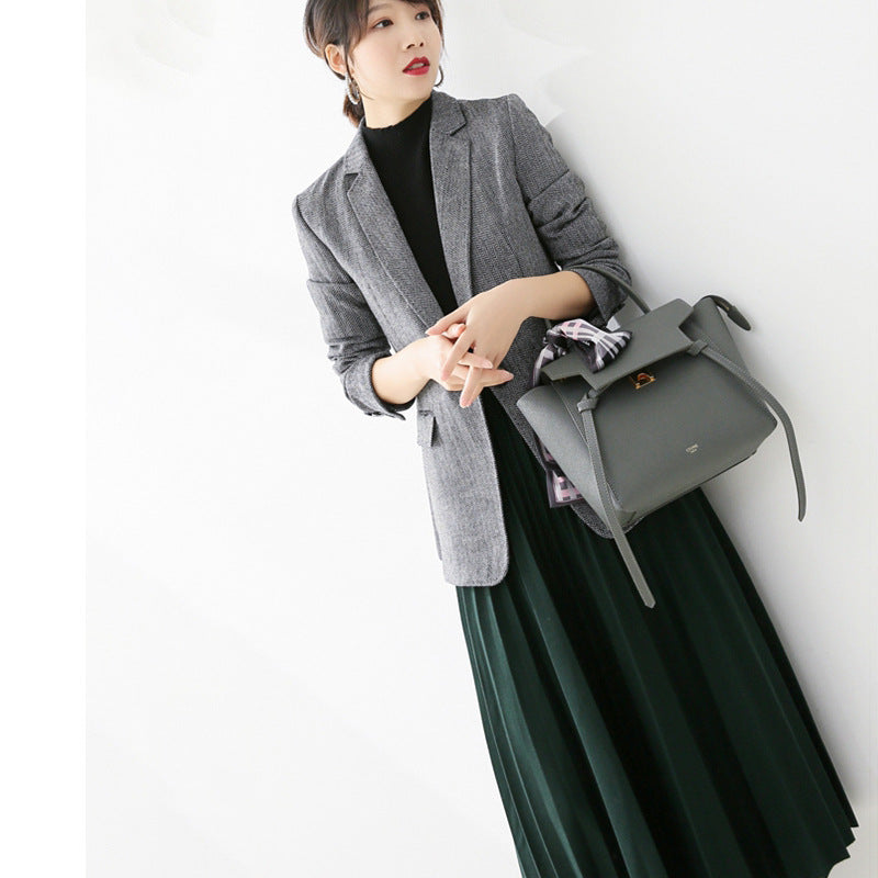 Versatile Knitted Pleated High-Waisted Skirt