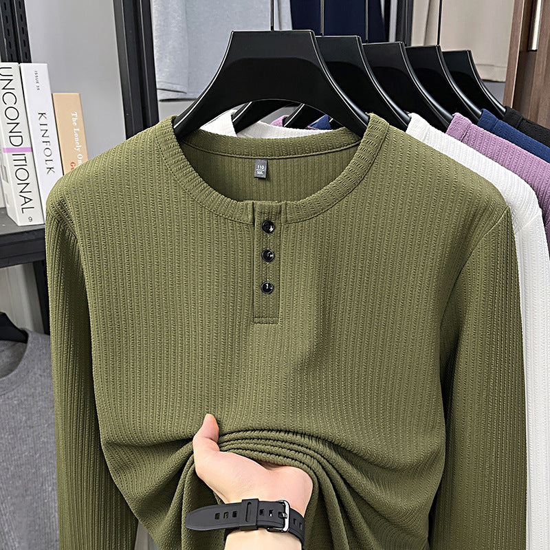 Men's Youth Three-button Simple Casual Solid-color Long-sleeve