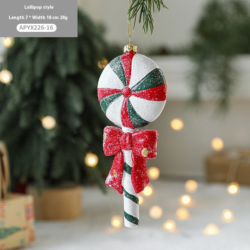 Christmas Tree Decorations Painted Plastic Christmas Pendant