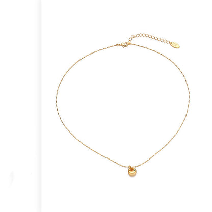 Gold Micro Inlaid Sand Gold Antique Gold Pendant Necklace