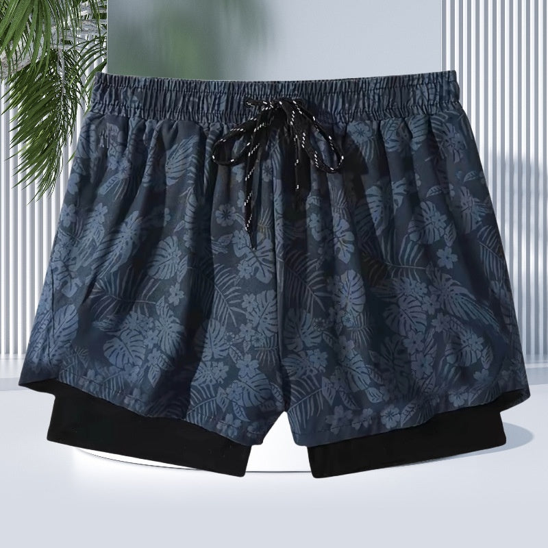 Professional Double Layer Quick-drying Anti-embarrassment Swimsuit Beach Pants