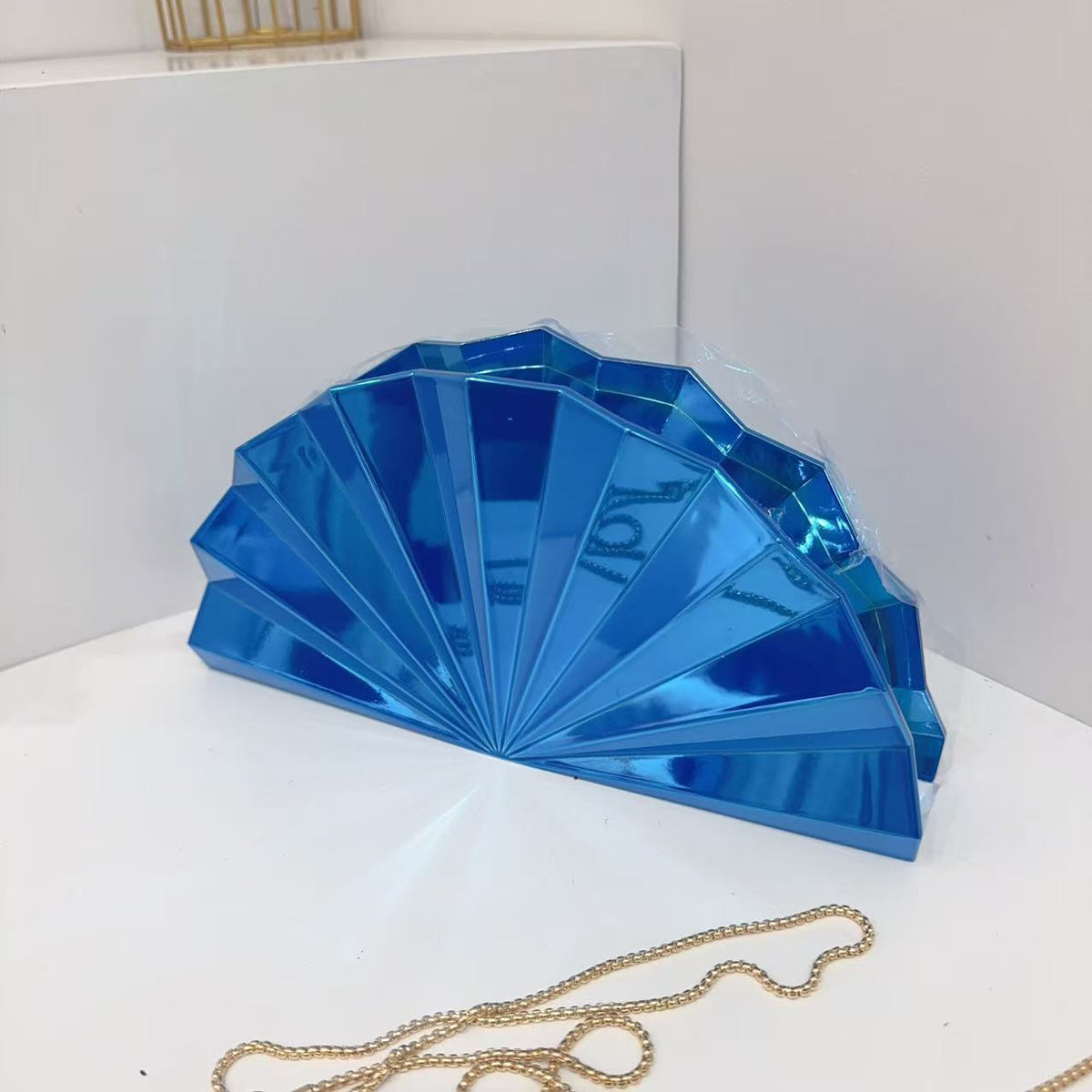Personalized Fan-Shaped Acrylic Evening Dress Dinner Bag Clutch