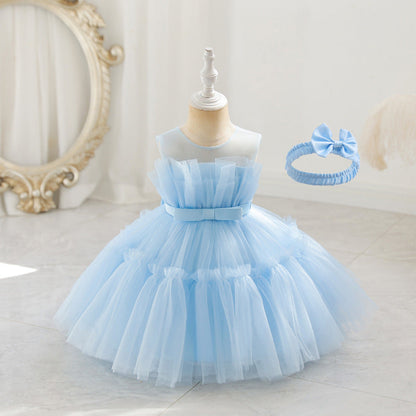 Children's Fashion Sleeveless Mesh Dress