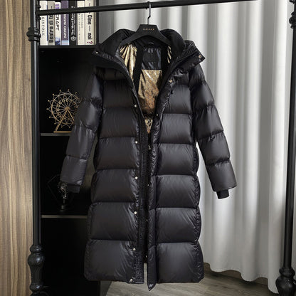 White Duck Down Mid-length Down Jacket Women