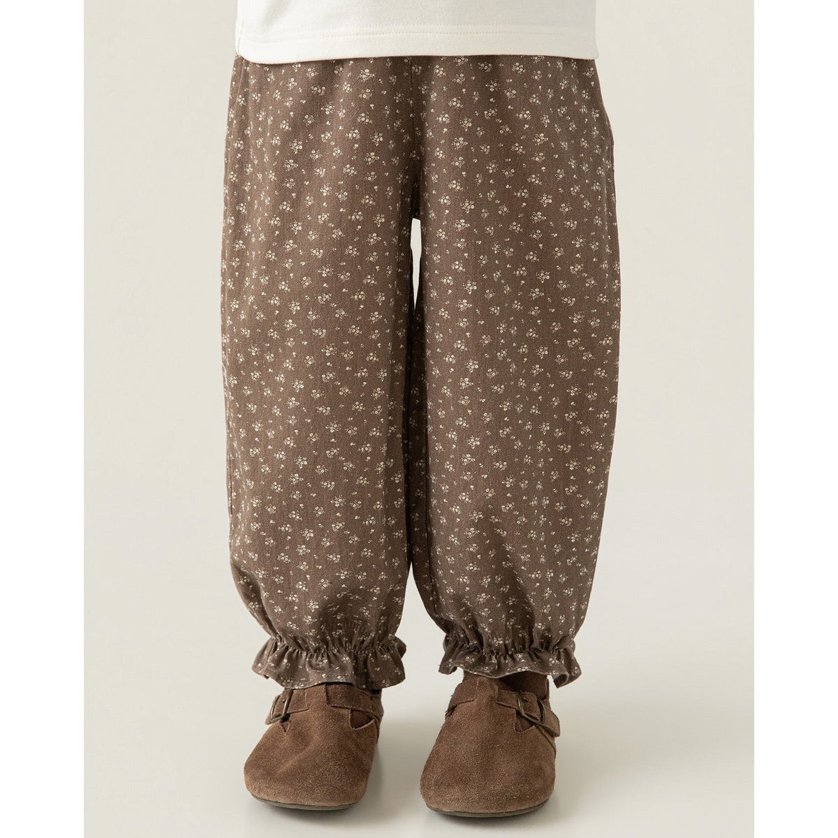 Autumn Floral-print Harem Pants For Girls