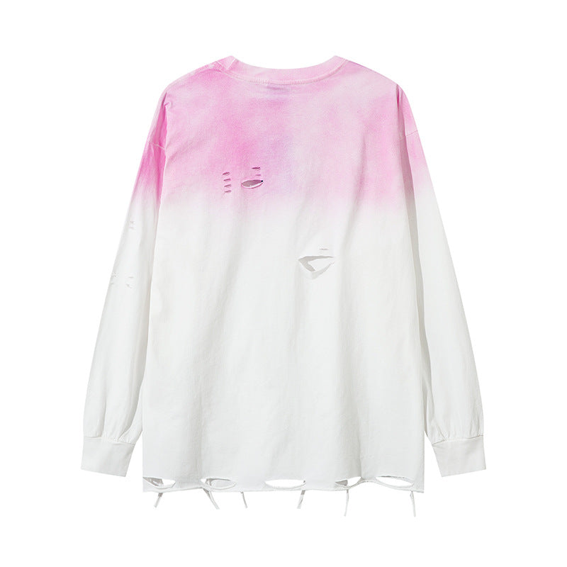 Tie-dye Gradient Long-Sleeve T-Shirt For Men
