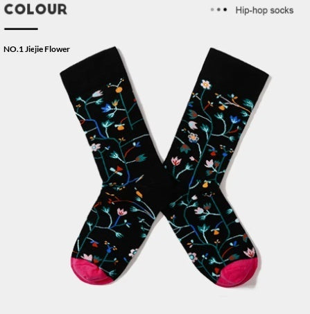 French Creative Socks Illustration Art Socks For Men And Women Couples