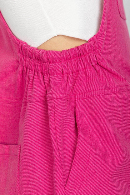Very J Adjustable Suspender Overalls with Pockets for Women