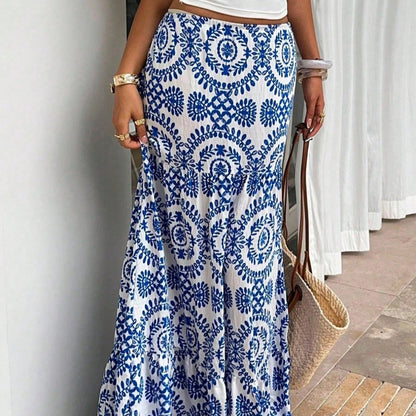 Womens Skirt Bohemian-style Printed Dress