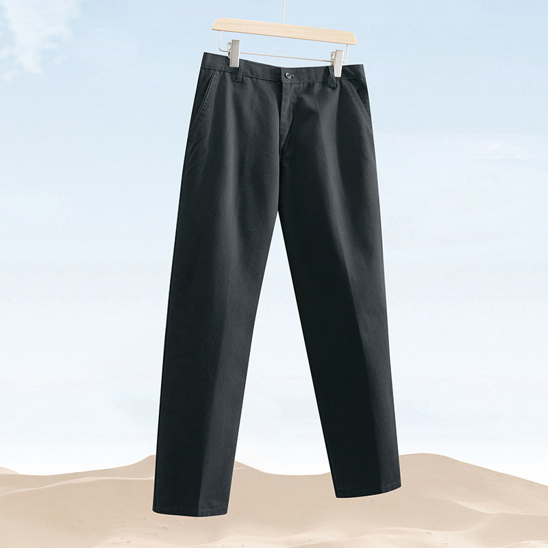 Men's Loose Fit Straight Leg Casual Trousers - Comfortable Daily Wear Pants for Men