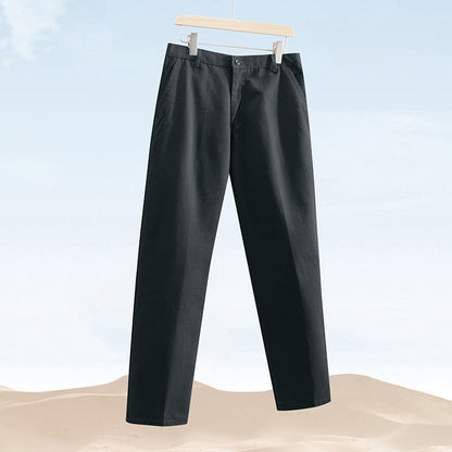 Men's Loose Fit Straight Leg Casual Trousers - Comfortable Daily Wear Pants for Men