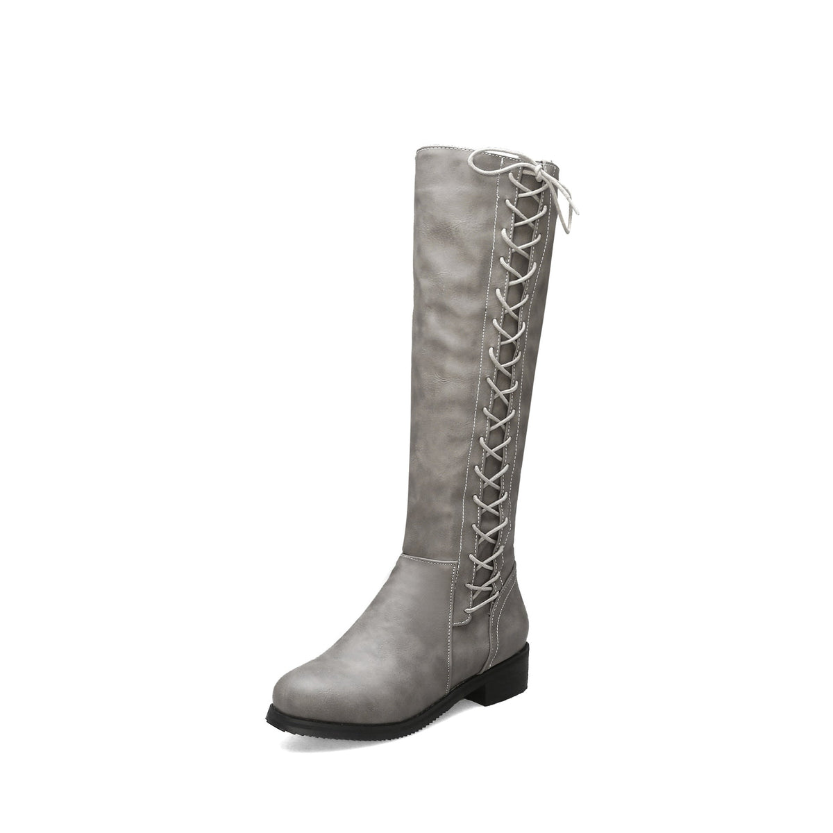 Mid-heel Round-toe High Boots For Fallwinter