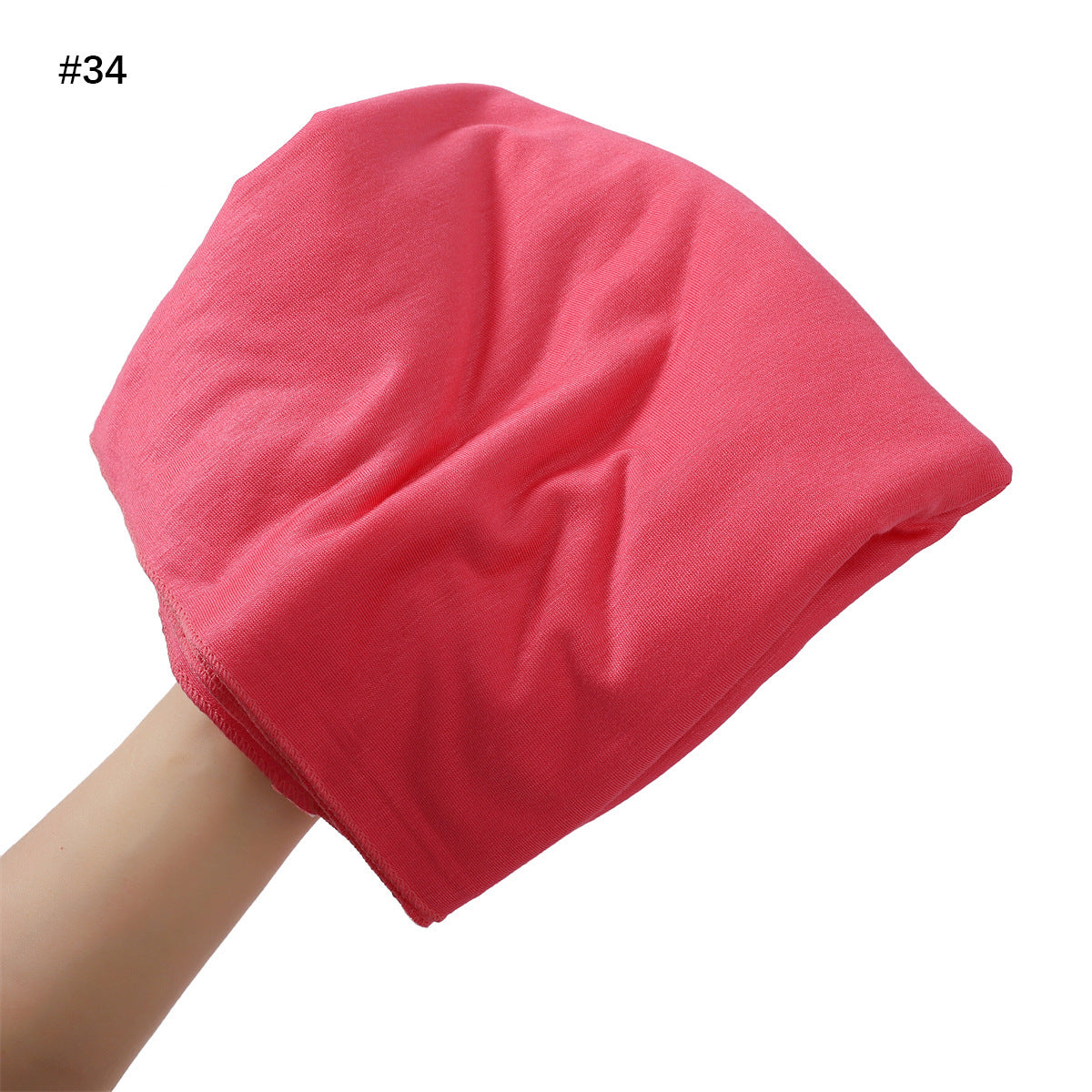 Solid-color Large-size Modal Sweatband Single-color Mercerized Cotton Turban Headscarf
