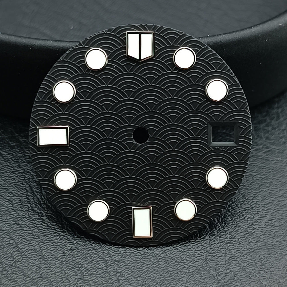 28.5mm Fish-scale Pattern Luminous Dial Suitable For NH35NH36 Mechanical Movement Watch Dial Accessories