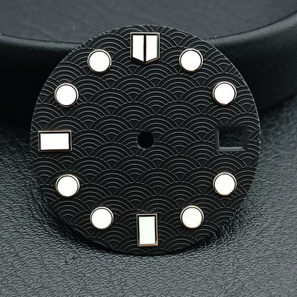 28.5mm Fish-scale Pattern Luminous Dial Suitable For NH35NH36 Mechanical Movement Watch Dial Accessories