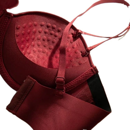 French Style Red Underwear For Women Large Bra