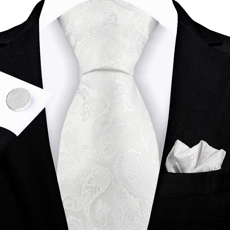 Jacquard-embroidered Cashew Flower Tie