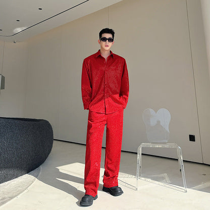 Mens Casual Shirt And Pants Set