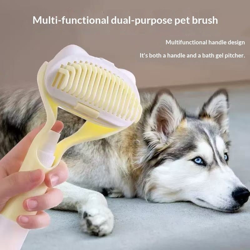 3 in 1 Pet Grooming Tool A Cleaning Brush With A Push button Design