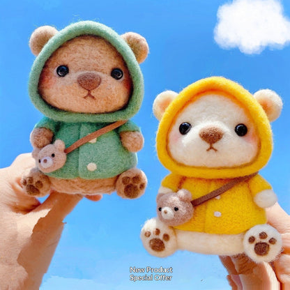 Wool Felt Poke Material Package Bear Diy Keychain Pendant