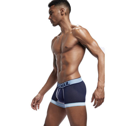 JOCKMAIL Men's Mesh Stitching Boxer Briefs