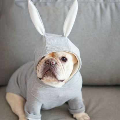 Small dog knitted sweater rabbit ears costume