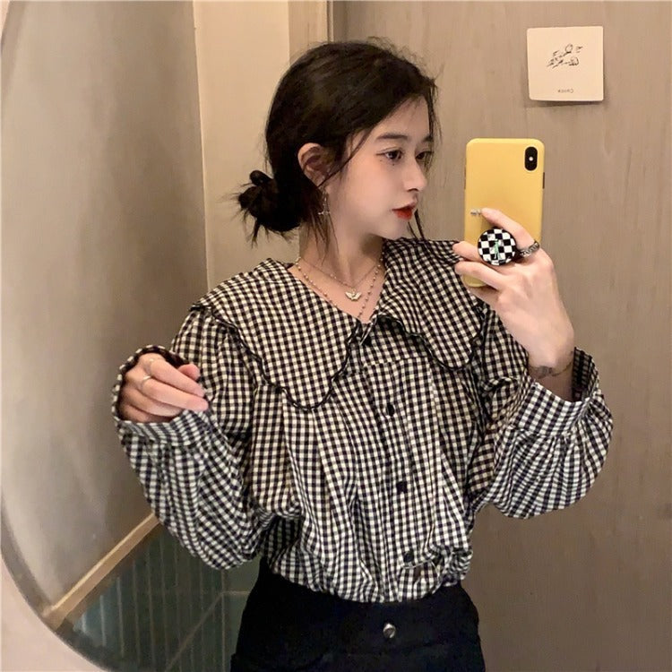 Versatile Retro Hong Kong Style French Doll-collar Top