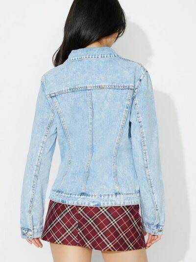 Button Up Long Sleeve Denim Shacket for Stylish Outfits