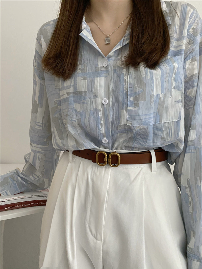 Women's Jeans Versatile Cowhide Belt