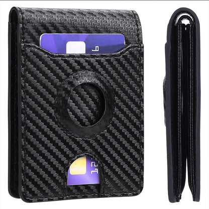 Carbon Fiber Leather Wallet Tracker Men