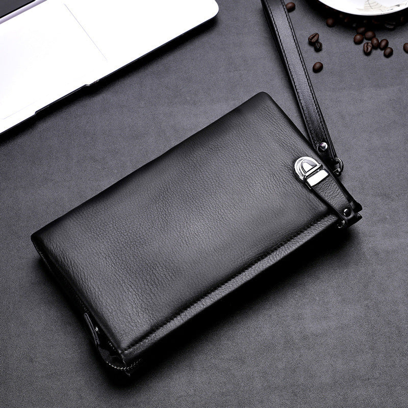 Cowhide Korean-style Casual Large-capacity Clutch Bag