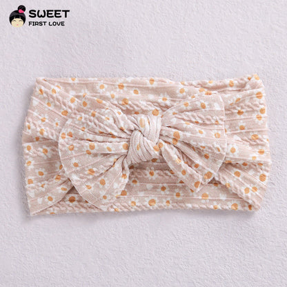 Children's Wide-brimmed Elastic Bow Baby Printed Headband