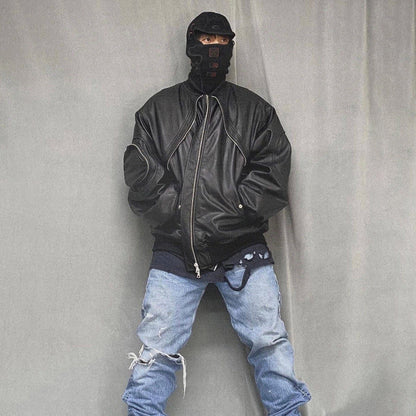 Heavy Industry Vintage Leather Flight Jacket Baggy Coat
