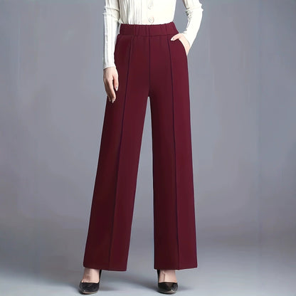 Women's High-waisted Wide-leg Straight-tailored Trousers
