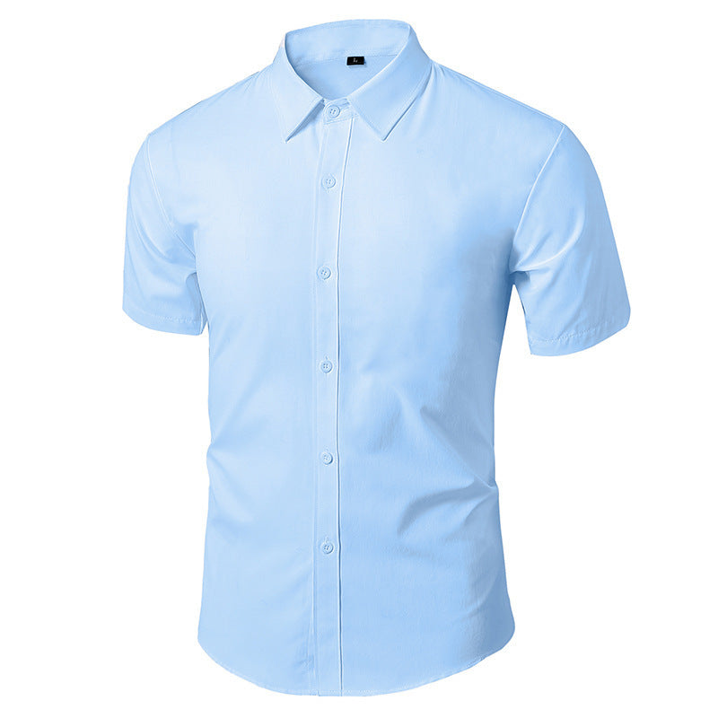 Men White Casual Suit Shirt Solid Color