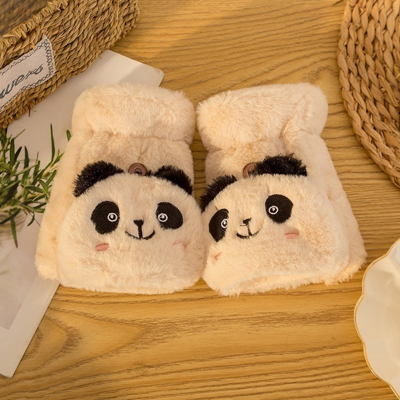 Cartoon Versatile Fleece-lined Warm Gloves
