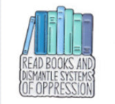 Geometric Cartoon Book Brooch