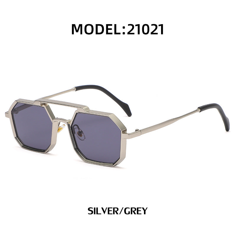 Steampunk Polygonal Small Frame Sunglasses