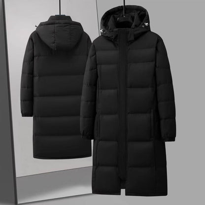 Mid-length Couple Men's And Women's Winter Down Hooded Jacket