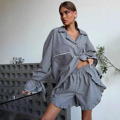 Shirt And Shorts Casual Loungewear Set