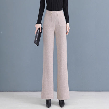Womens Fallwinter Fleece-lined Slimming Bootcut Pants New Style