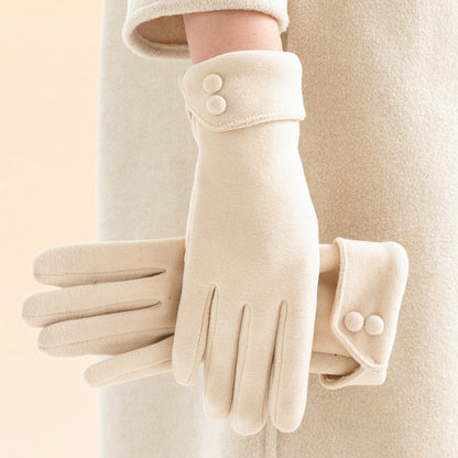 Women's Fleece-lined Warm Graceful Bow Gloves