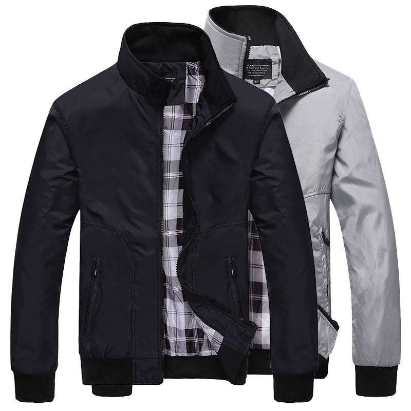 Korean-style Casual Mens Coat With A Stand-up Collar