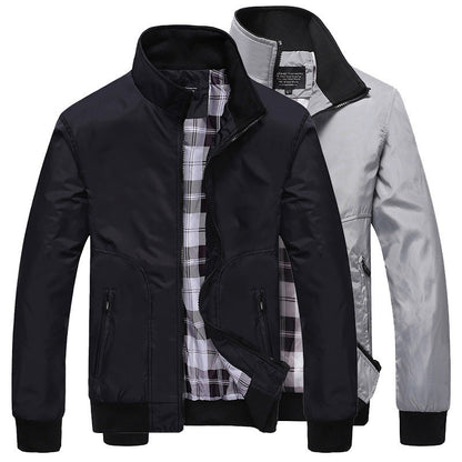 Korean-style Casual Mens Coat With A Stand-up Collar